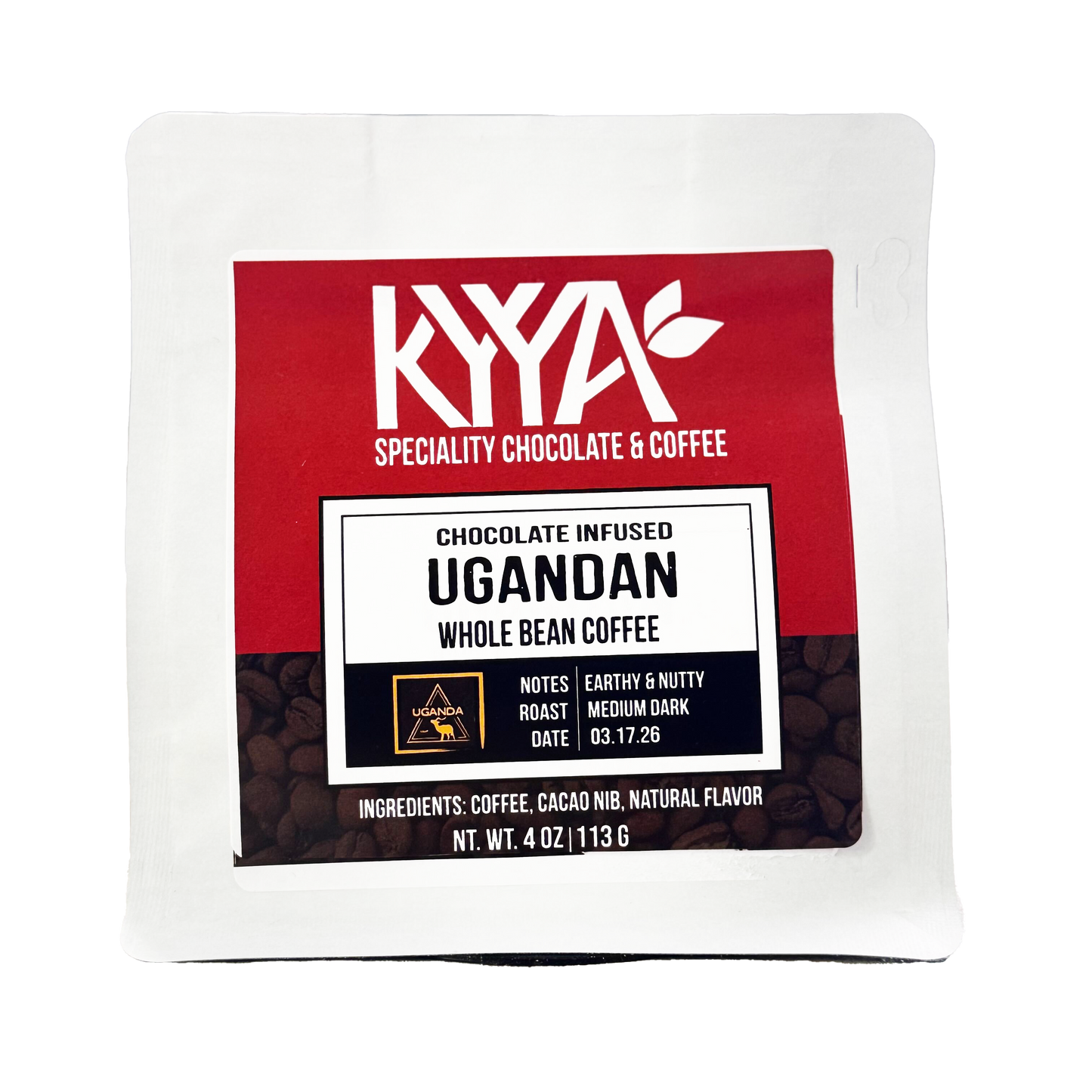Chocolate Infused Ugandan Whole Bean Coffee