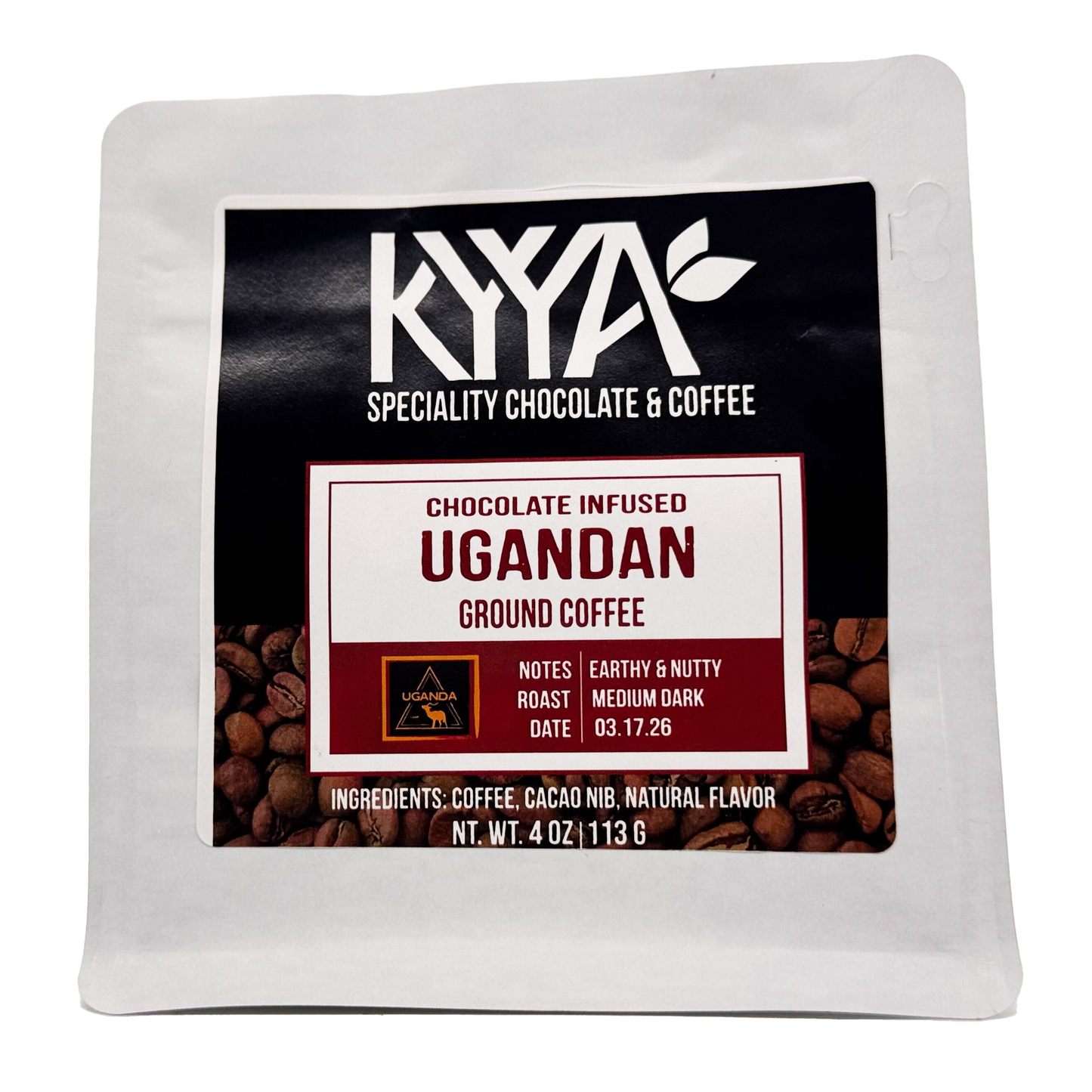 Chocolate Infused Ugandan Ground Bean Coffee